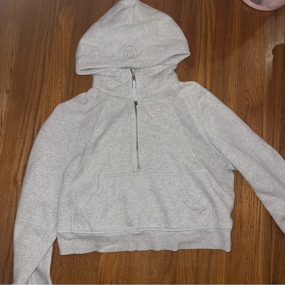 Lululemon Gray scuba crop hoodie